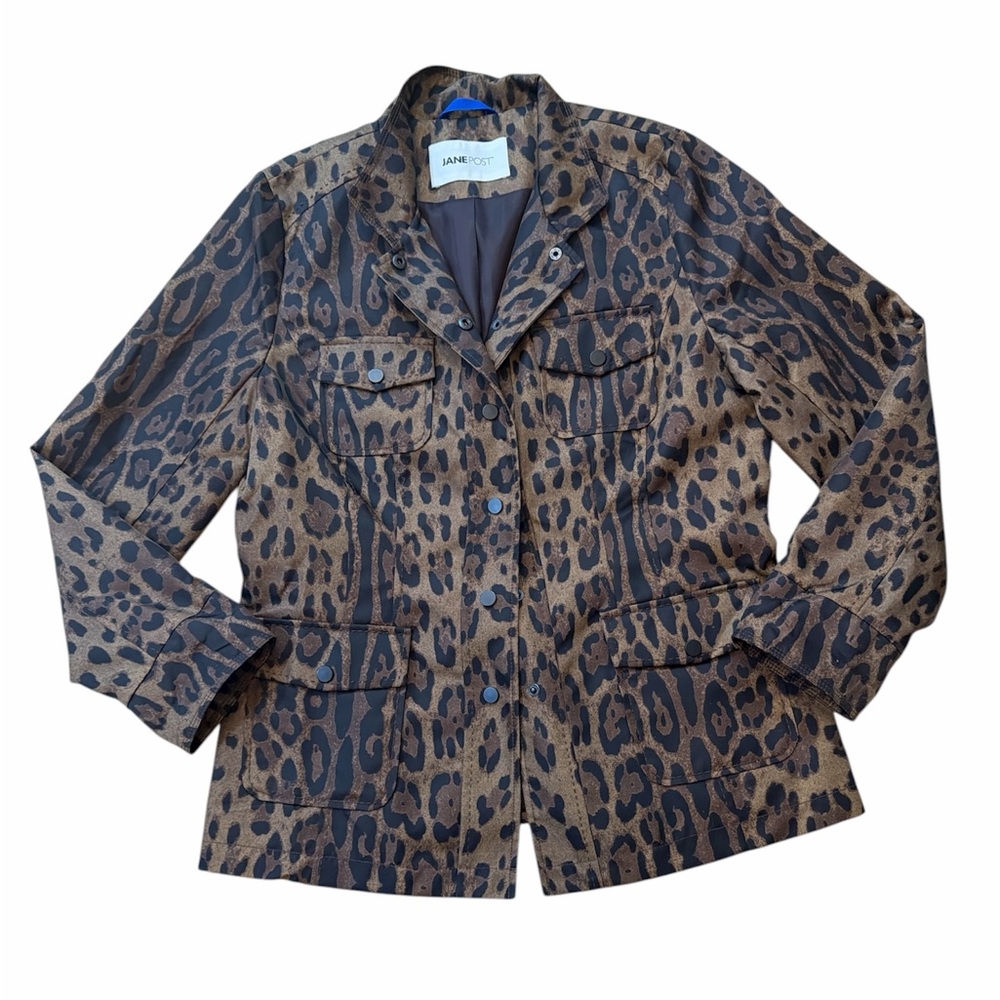 Jane Post Leopard Print Waterproof Blazer Jacket - image 1